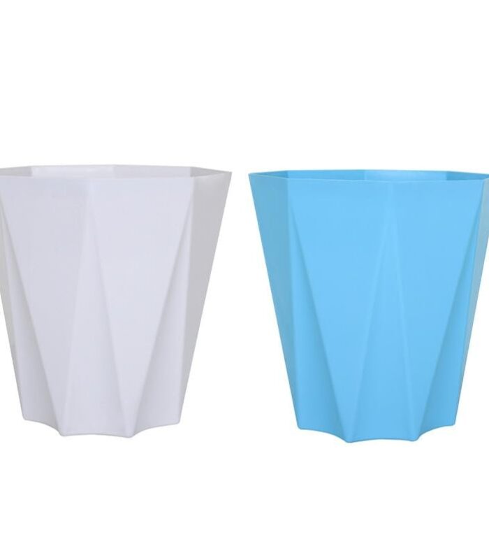 10 Inch Star Design Planter | Vibrant Multicolor Pot with Drain Hole, Weather-Resistant Build for Indoor and Outdoor Gardening Spaces_White+Blue