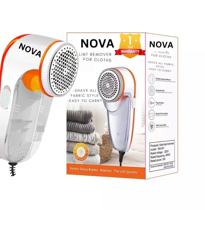 Nova Lint Remover for Clothes | Powerful 5W Fabric Shaver for Woolen Sweaters, Blankets & Sofa | Corded Electric, Honeycomb Head, Large Lint Collector Clothes Look Like New in Minutes 1-Year Warranty