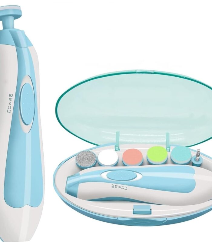 Baby Nail Trimmer New Born with Lights | Electric Baby Nail Cutter 0-6 Months with Multiple Filer Heads Adjustment | New Born Baby Products, Pack of 1, Multicolor