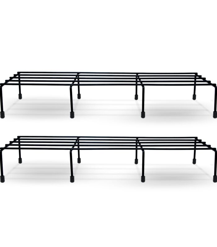 DukanRoad Premium Rectangular Anti-Rust Metal Plant Stand Set (Pack of 2) - Stylish Black Stands for Indoor, Outdoor, and Balcony Use