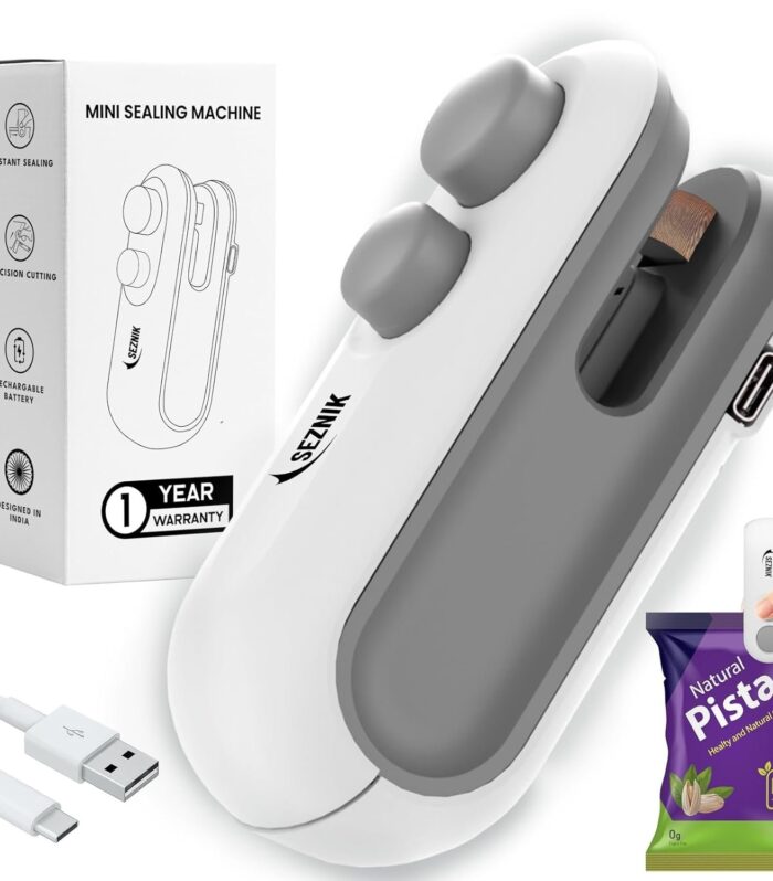 DukanRoad Sealing Machine for Food Packets - Portable Handheld Sealing for Food Packets, Snacks, Chips, Fresh Storage - Mini Sealing Machine, 1 YEAR Warranty (White)