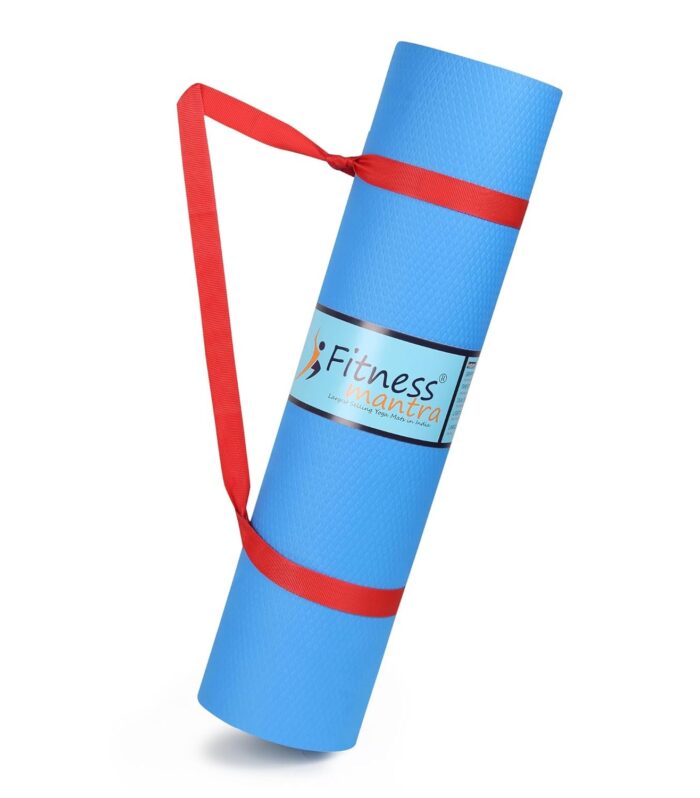 DukanRoad 4mm Anti-Slip Yoga Mat for Yoga Exercise |Qnty.-1 Pcs.| With Carrying Strap| Blue, 4mm|