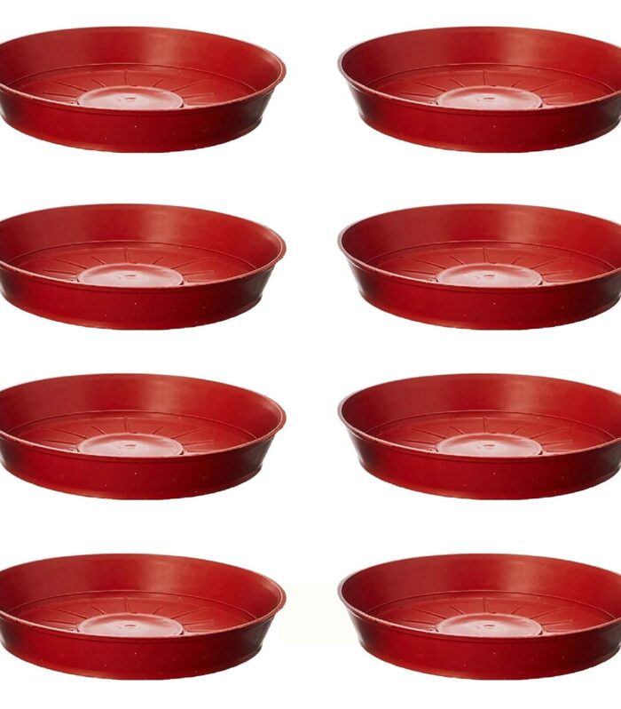 DukanRoad Plants Bottom Plate, Drip Tray for Plants, Gamla, Terracotta Color| (8-inch, Brown, Set of 8)